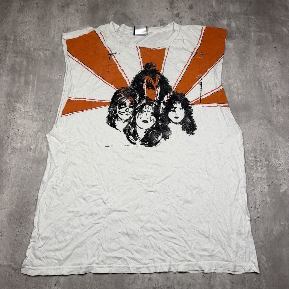 Y2K Kiss Rising Sun Winterland 2005 Cut Off Shirt Tank Women's M Band Tee